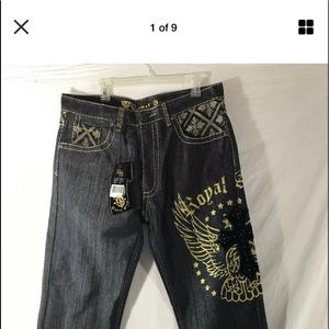 NWT Royal Army Men’s Embroidered Jeans  Size 36/34